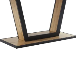 Mesa de comedor extensible 6 a 10 comensales de MDF y metal - Natural y negro - VITENO