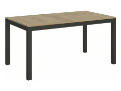 Mesa de comedor extensible Karry evolución-Color Natural-Soporte 4 pies-Ancho extensible