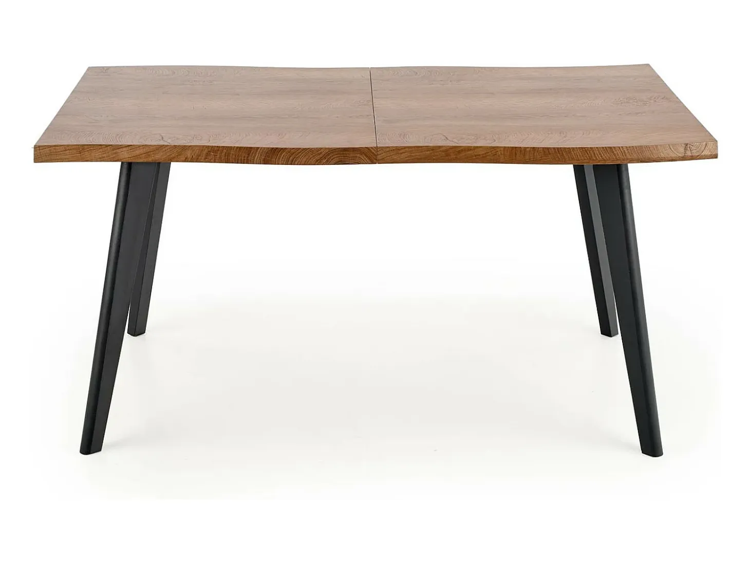 Mesa de comedor extensible de aspecto roble con patas de madera negra Milwaukee