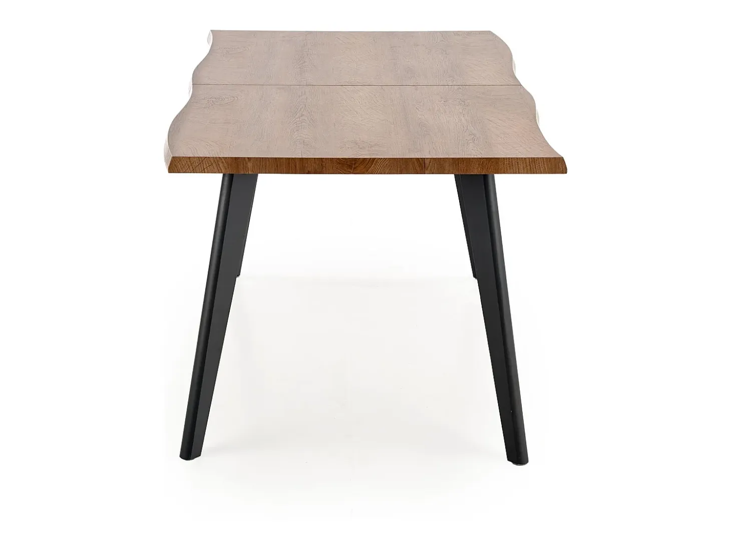 Mesa de comedor extensible de aspecto roble con patas de madera negra Milwaukee