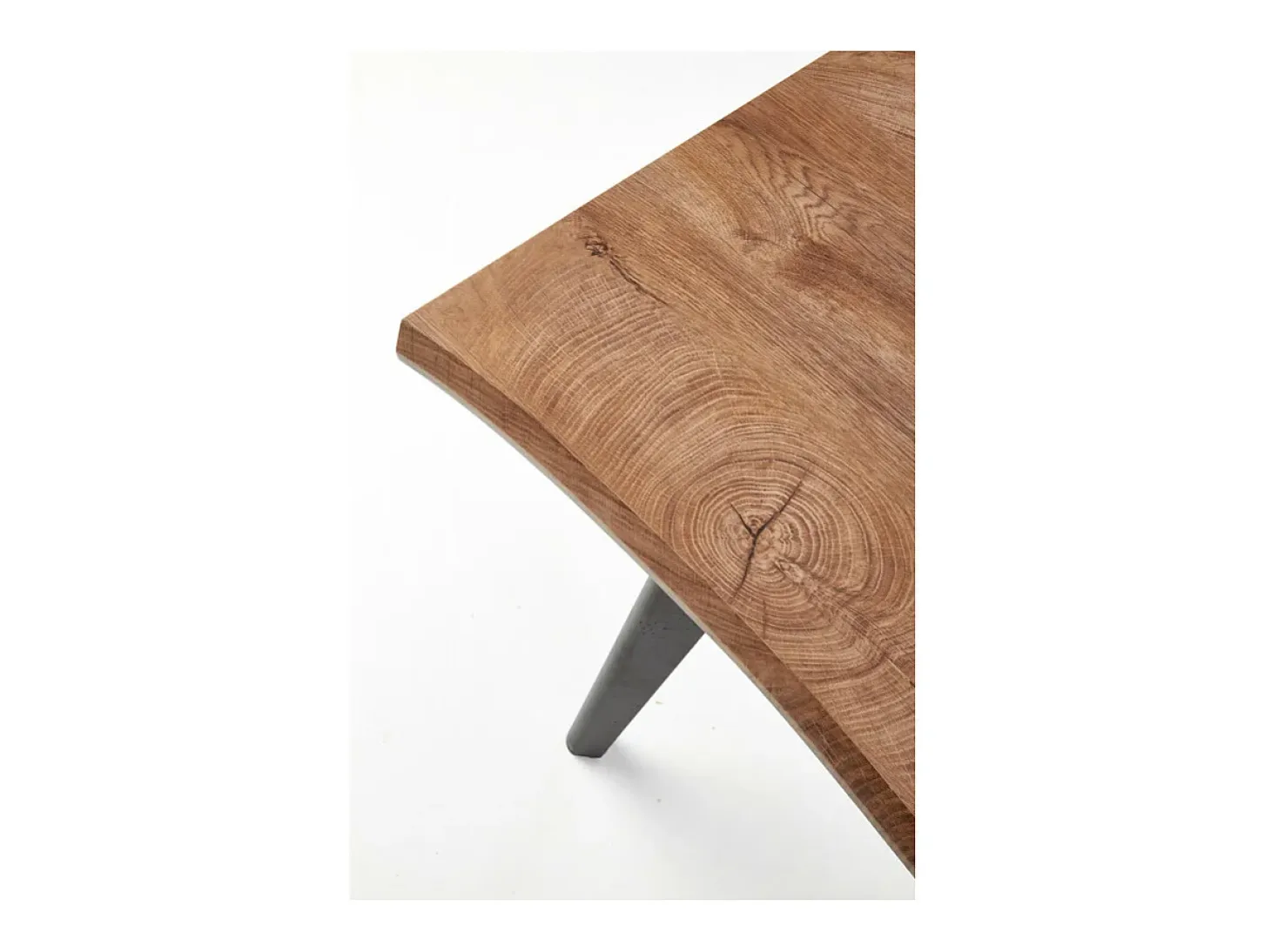 Mesa de comedor extensible de aspecto roble con patas de madera negra Milwaukee