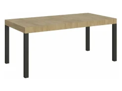 Mesa de comedor extensible Karry-Color Blanco-Base y soporte con ruedas-Ancho extensible