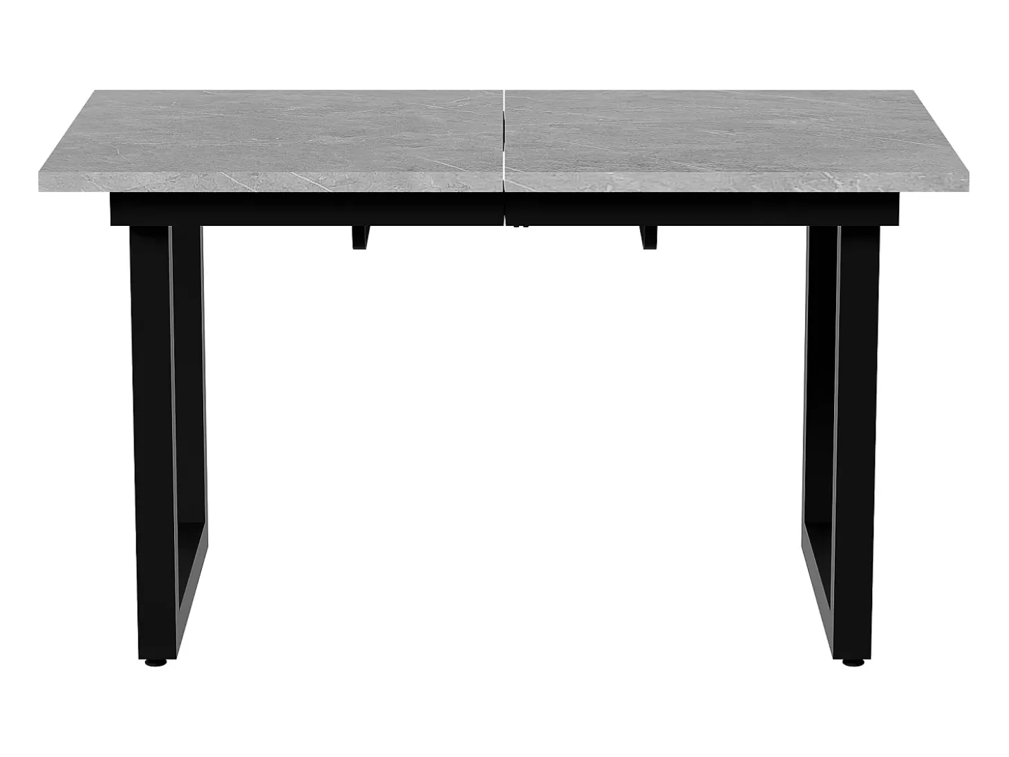 Mesa de comedor extensible para 4 a 6 personas - 140/180 x 80 x 75 cm - Patas de MDF y hierro - Efecto mármol - Gris