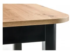 Mesa de comedor extensible BREHAT 160-228 aspecto negro y roble