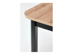 Mesa de comedor extensible BREHAT 160-228 aspecto negro y roble