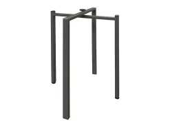 Mesa de comedor extensible de madera Kristo patas en V-Color Gris cemento-Soporte 4 pies-5 alargaderas finas-Ancho extensible