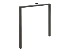 Mesa de comedor extensible de madera Kristo patas en V-Color Gris cemento-Soporte 4 pies-5 alargaderas finas-Ancho extensible