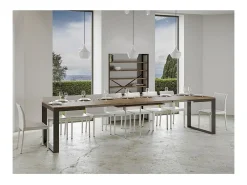 Mesa de comedor extensible tiroz evolución-Marrón-4 pies-180 à 440cm