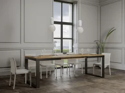 Mesa de comedor extensible tiroz evolución-Marrón-4 pies-180 à 440cm