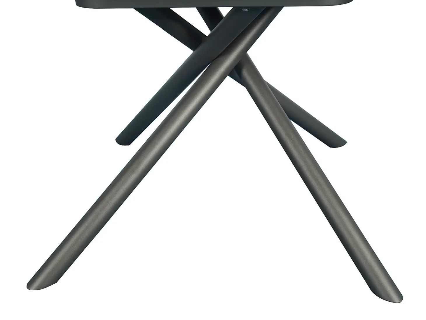 Mesa de comedor extensible para 4 a 6 personas en cerámica, MDF y metal - Efecto mármol marrón y gris - FEROLA