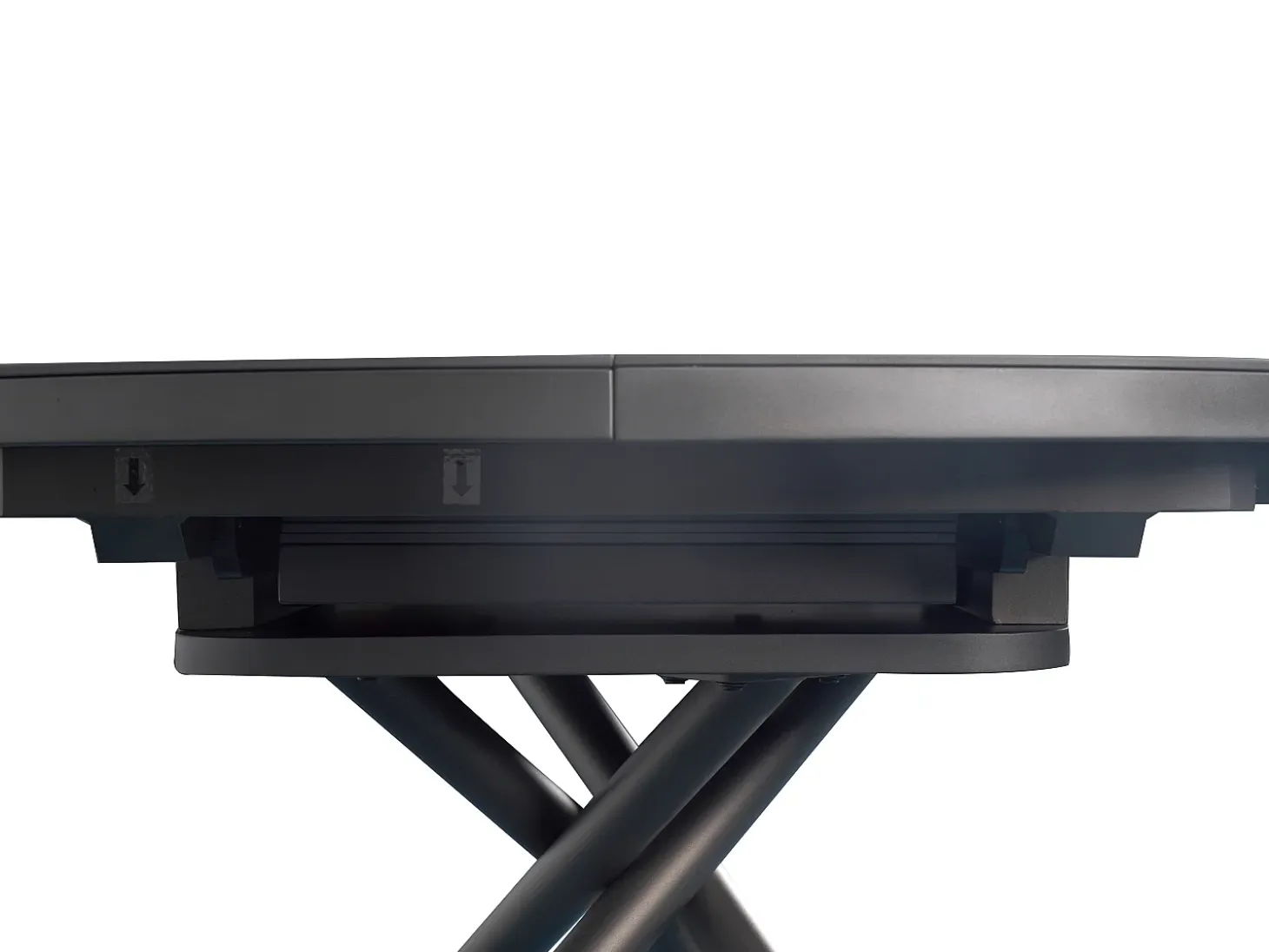 Mesa de comedor extensible para 4 a 6 personas en cerámica, MDF y metal - Efecto mármol marrón y gris - FEROLA