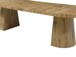 Mesa de comedor extensible para 6 a 12 personas en MDF - Natural Claro - CLOEVA