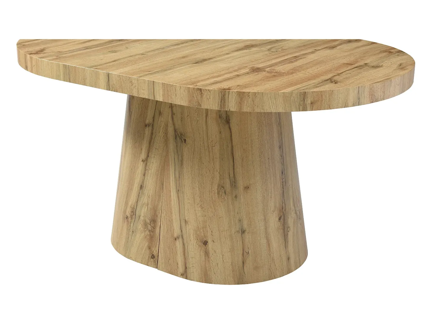 Mesa de comedor extensible para 6 a 12 personas en MDF - Natural Claro - CLOEVA