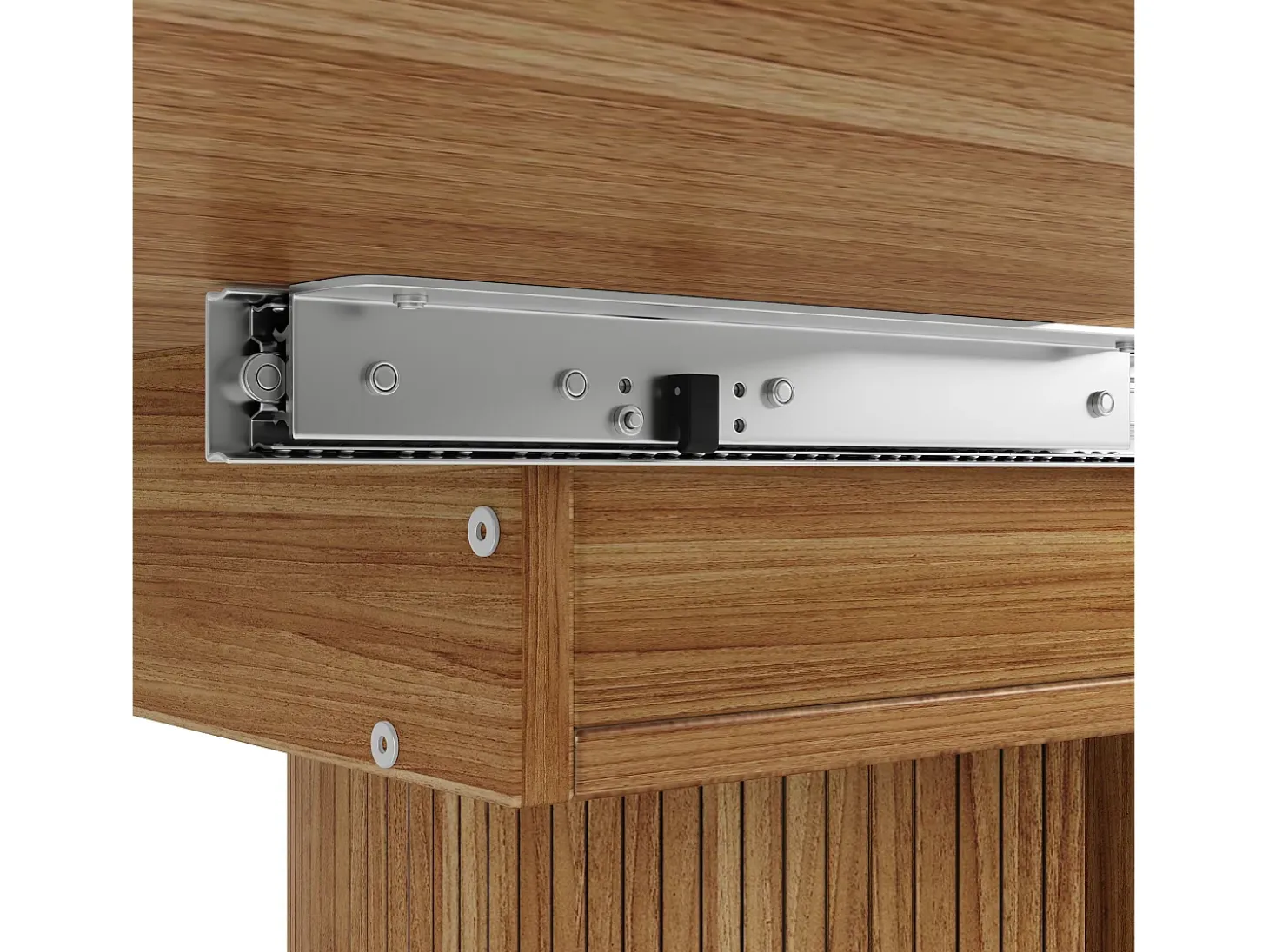 Mesa de comedor extensible, 118-158 cm, nogal, mesa de comedor redonda con espacio de almacenamiento