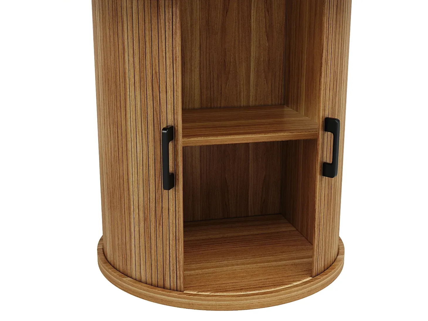 Mesa de comedor extensible, 118-158 cm, nogal, mesa de comedor redonda con espacio de almacenamiento