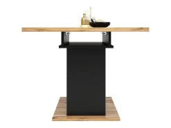 Mesa de comedor extensible negra - Mesa de comedor con 2 puertas - tablero de madera - almacenaje abierto