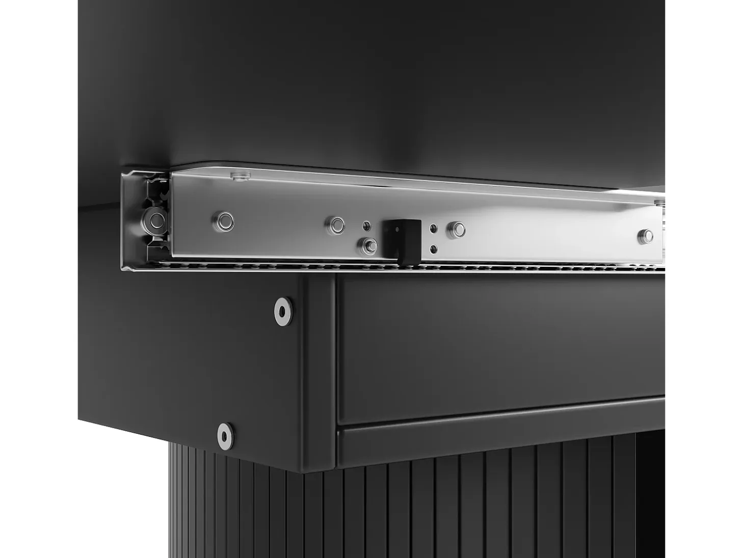 Mesa de comedor extensible, 118-158 cm, negra, mesa de comedor redonda con espacio de almacenamiento
