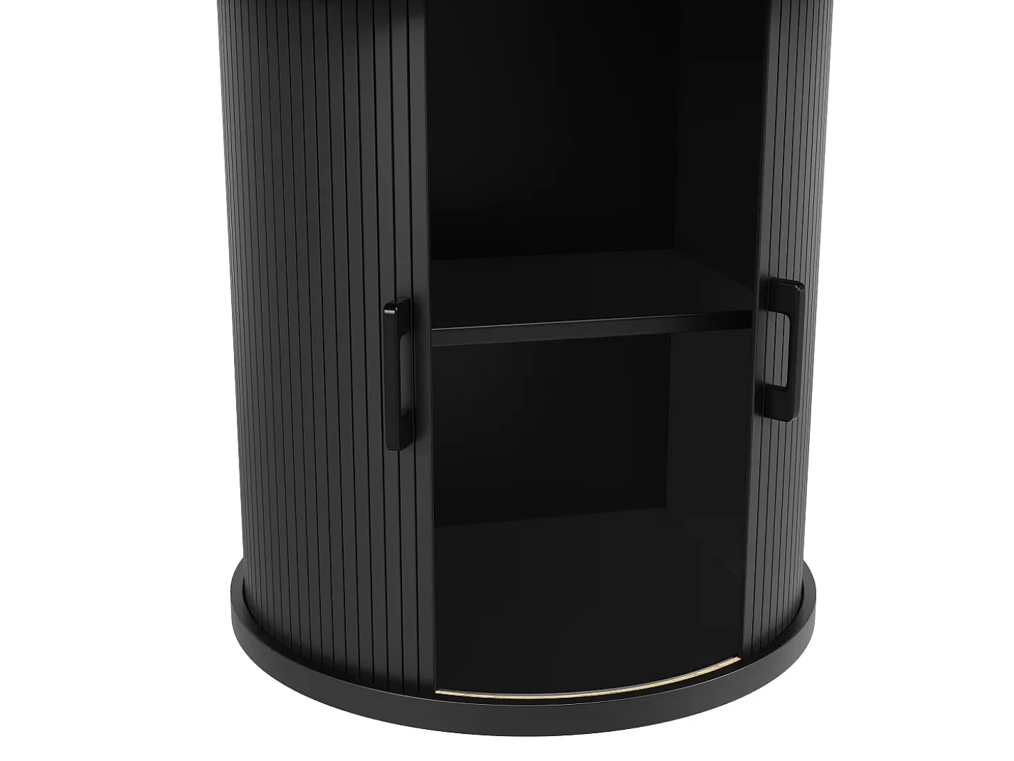 Mesa de comedor extensible, 118-158 cm, negra, mesa de comedor redonda con espacio de almacenamiento