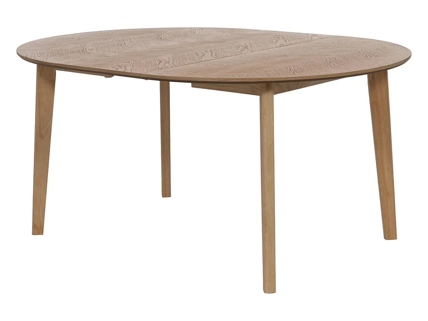 Mesa de comedor extensible para 4 a 8 personas chapado de roble - Natural - MARIZEL