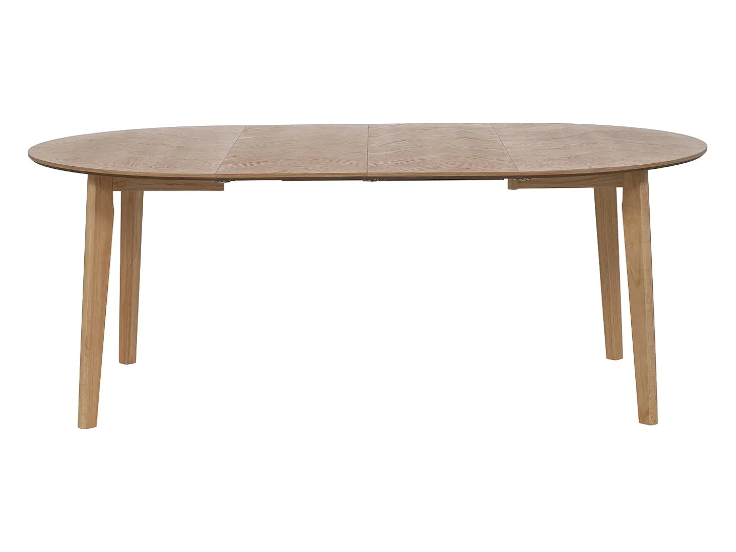 Mesa de comedor extensible para 4 a 8 personas chapado de roble - Natural - MARIZEL