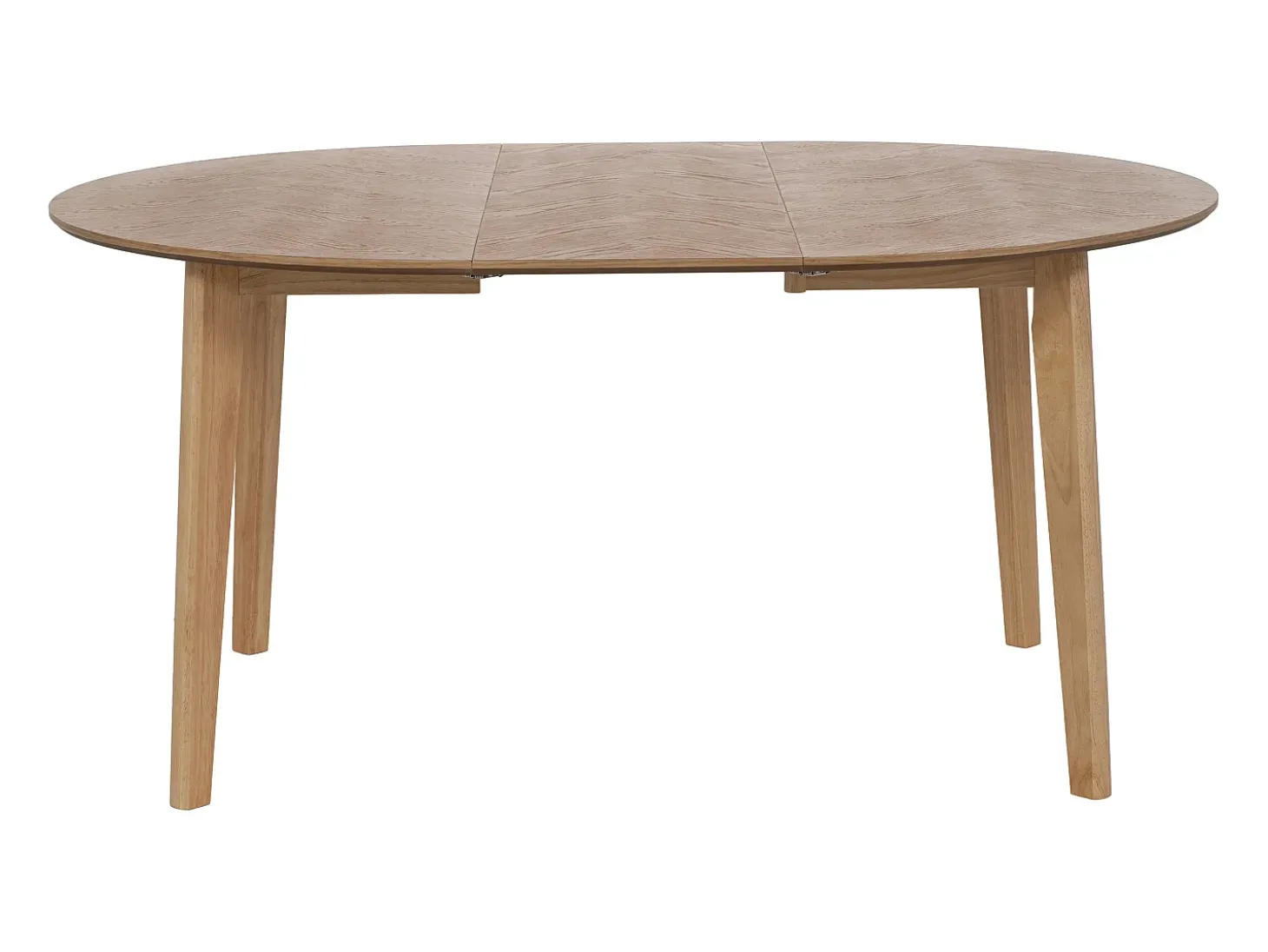 Mesa de comedor extensible para 4 a 8 personas chapado de roble - Natural - MARIZEL