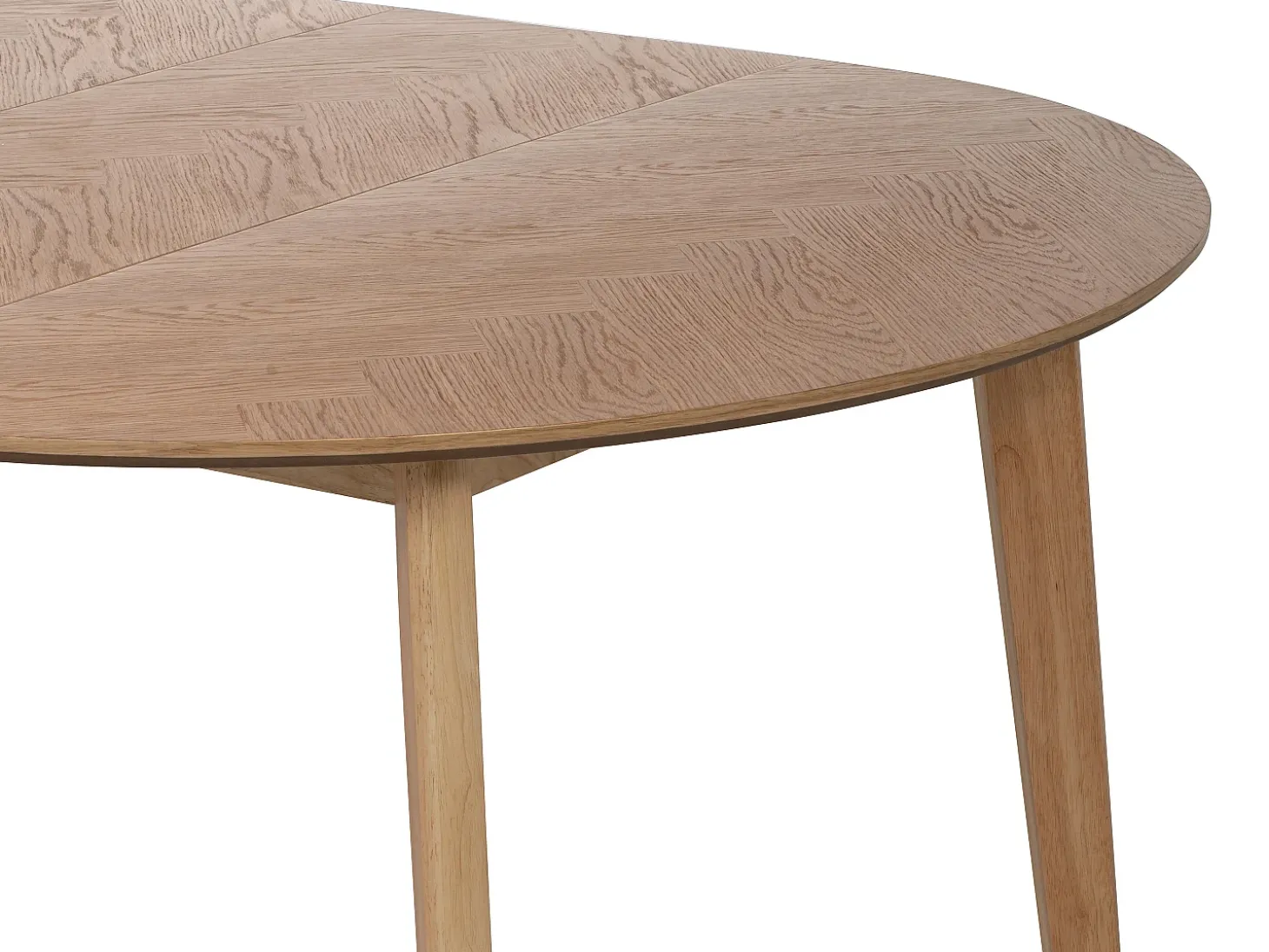 Mesa de comedor extensible para 4 a 8 personas chapado de roble - Natural - MARIZEL