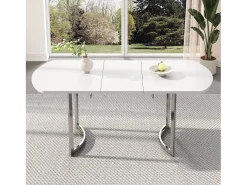 Mesa de comedor extensible para 4 a 6 personas en MDF - 140/180 x 80 cm - Blanco