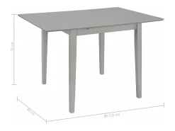 Mesa de comedor extensible gris (80-120)x80x74 cm MDF