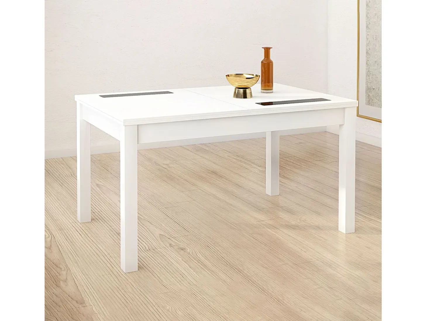 Mesa de comedor extensible Nuka Blanco