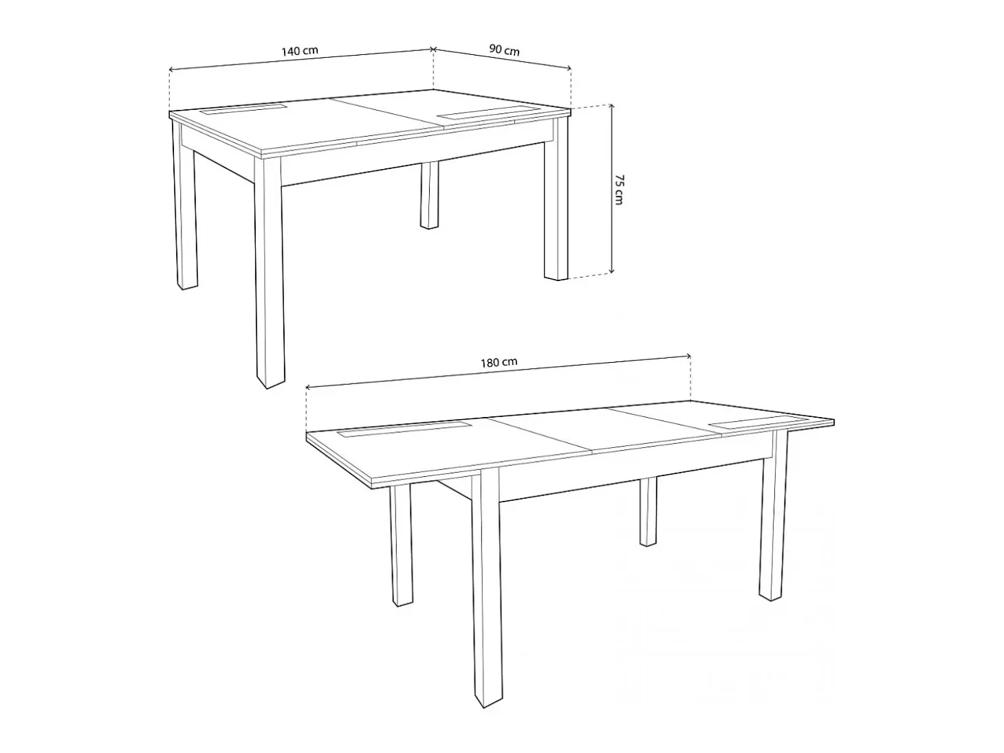 Mesa de comedor extensible Nuka Blanco