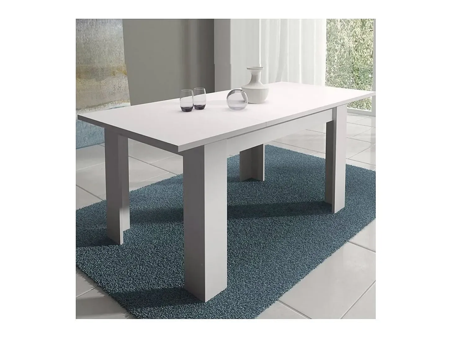 Mesa de comedor extensible Corfu Blanco