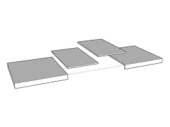 Mesa de comedor extensible evolución Flavio-Color Gris cemento-Ancho extensible