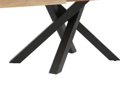 Mesa de comedor extensible 6 a 10 comensales de MDF - Natural y negro - CATONAV