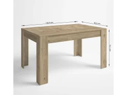 Mesa de comedor extensible BASS de 140,4/200,4x90x76,1 cm. Color NATURALE