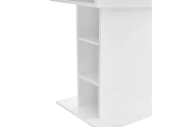 Mesa de comedor extensible para 4 a 6 cubiertos con almacenamiento - L130xW70xH75cm - Tablero de partículas - Blanco