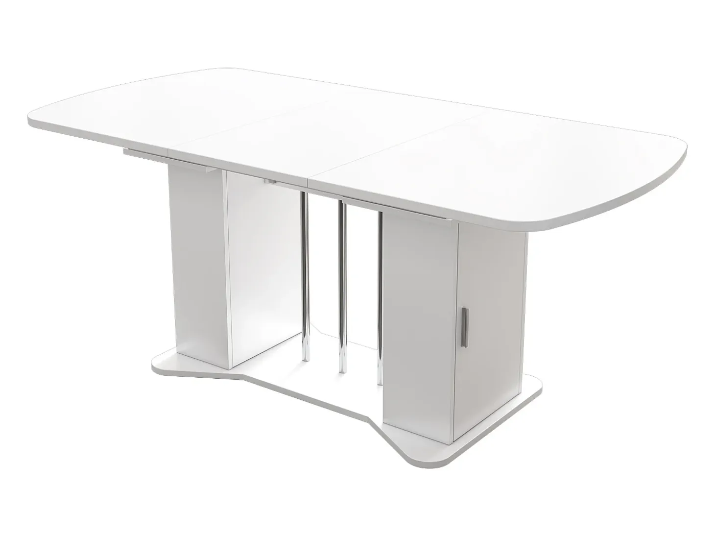 Mesa de comedor extensible 120/160 x 80 cm para 4 a 6 personas con almacenaje - Blanco