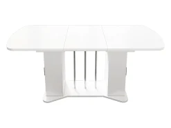Mesa de comedor extensible 120/160 x 80 cm para 4 a 6 personas con almacenaje - Blanco