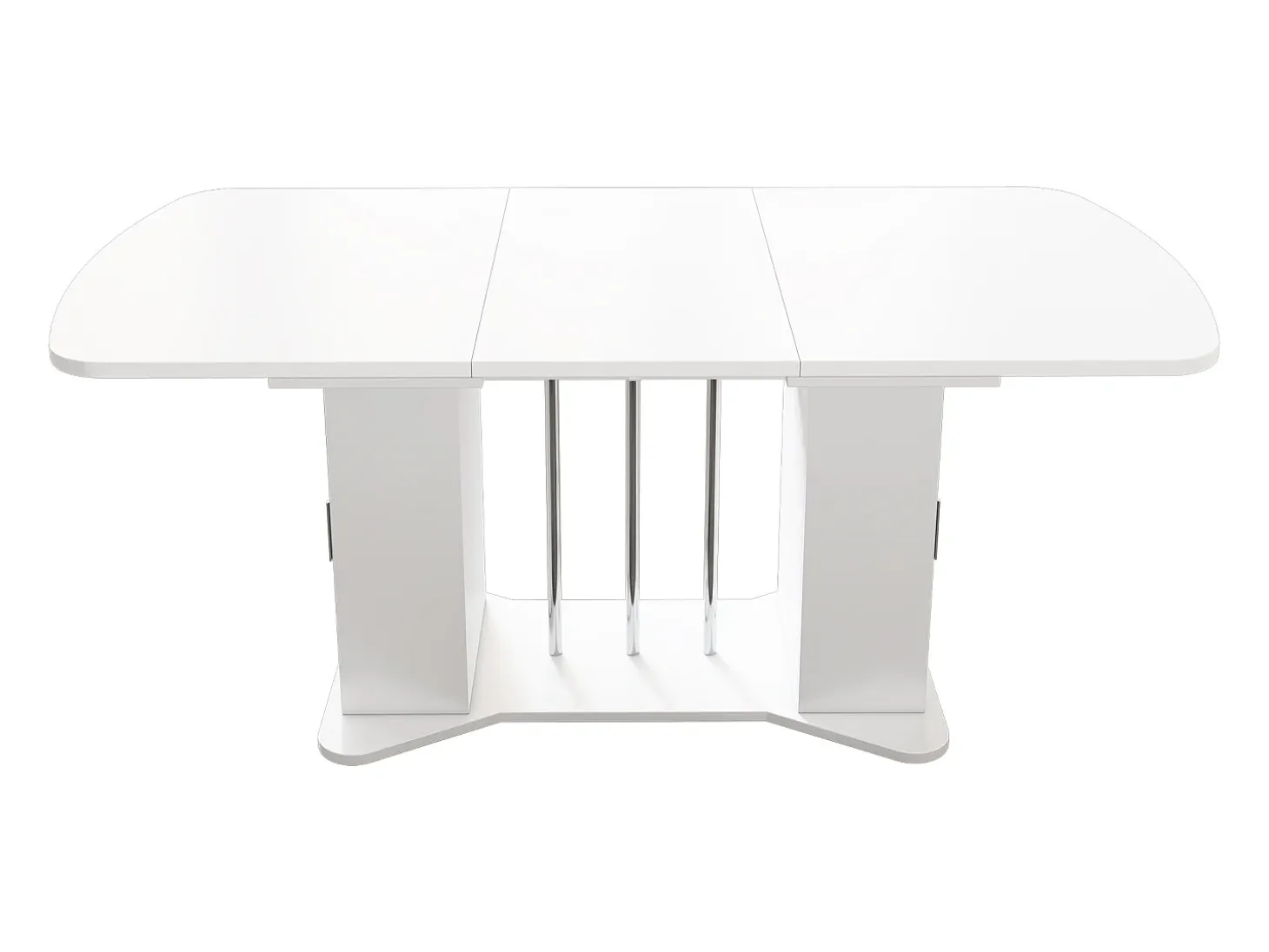 Mesa de comedor extensible 120/160 x 80 cm para 4 a 6 personas con almacenaje - Blanco