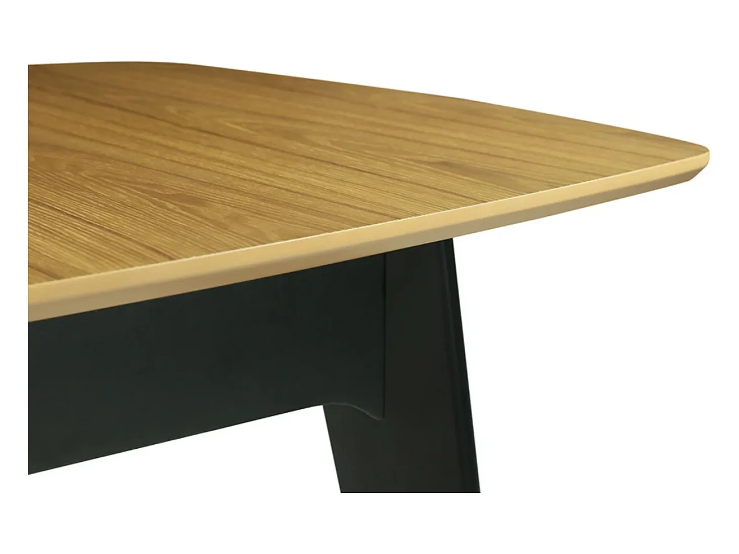 Mesa de comedor extensible madera y negro L140-180 cm MEENA