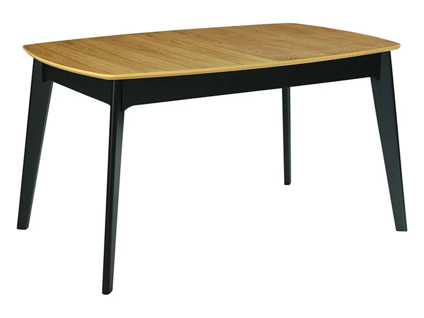 Mesa de comedor extensible madera y negro L140-180 cm MEENA