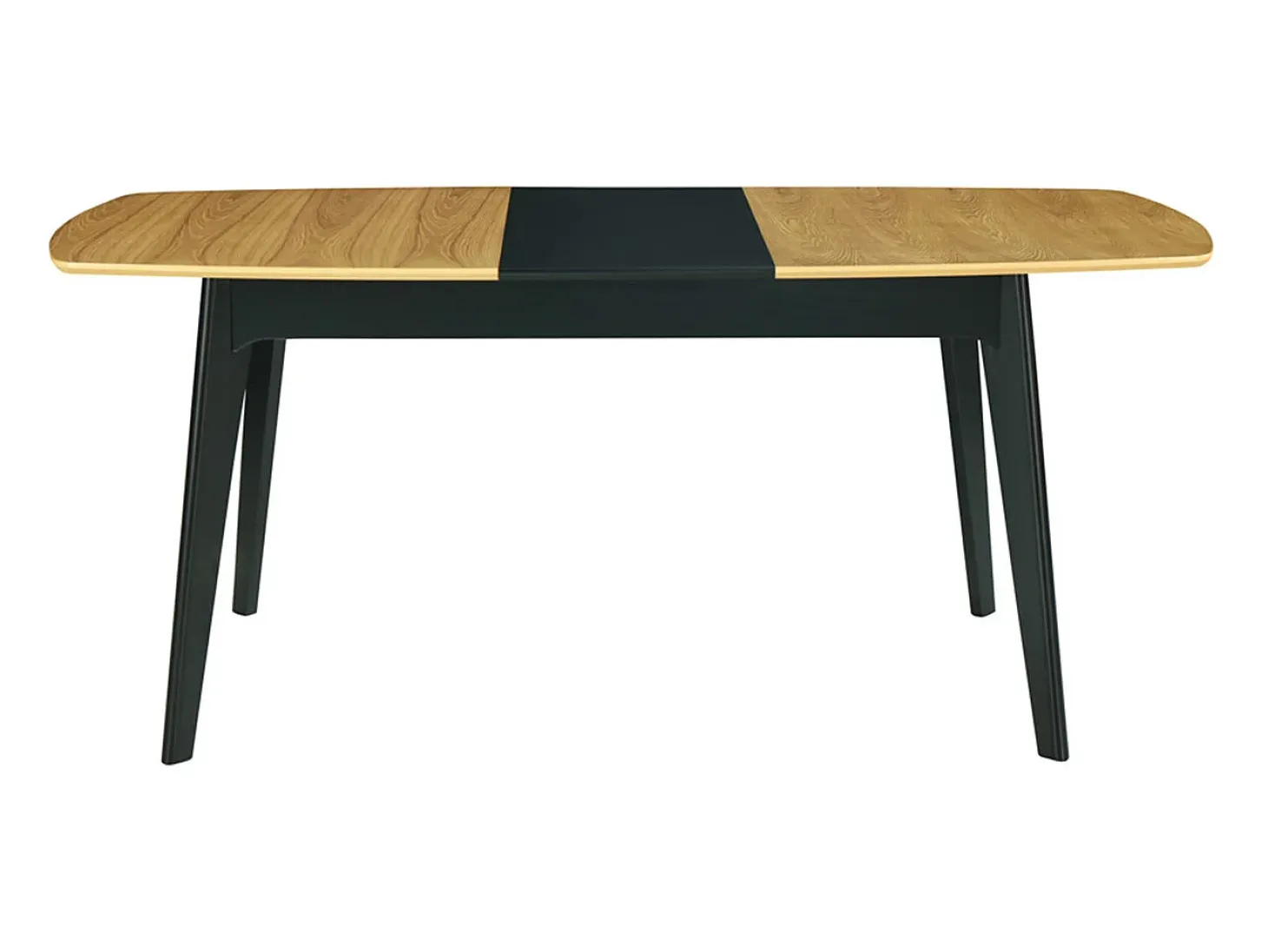 Mesa de comedor extensible madera y negro L140-180 cm MEENA