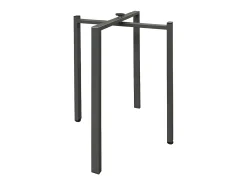 Mesa de comedor extensible de madera Ribo-Color Gris cemento-Soporte 4 pies-Alargaderas -Ancho extensible