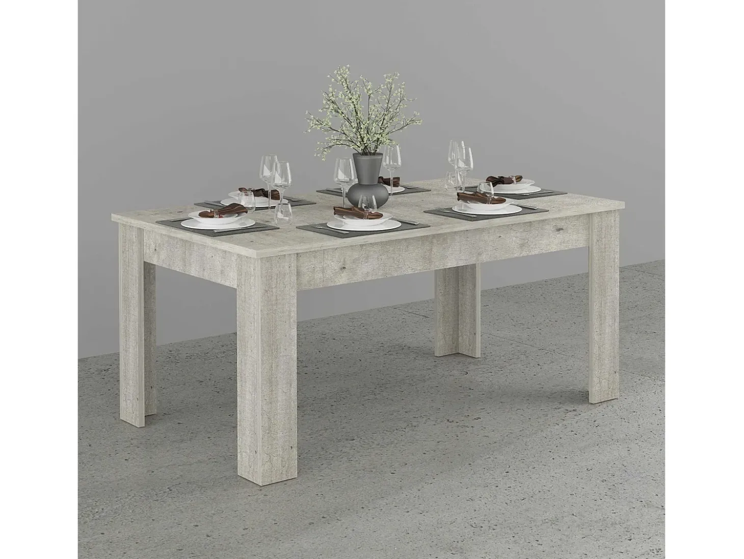 Mesa de comedor extensible moderna 140-190 x 90 cm Jesi Gris