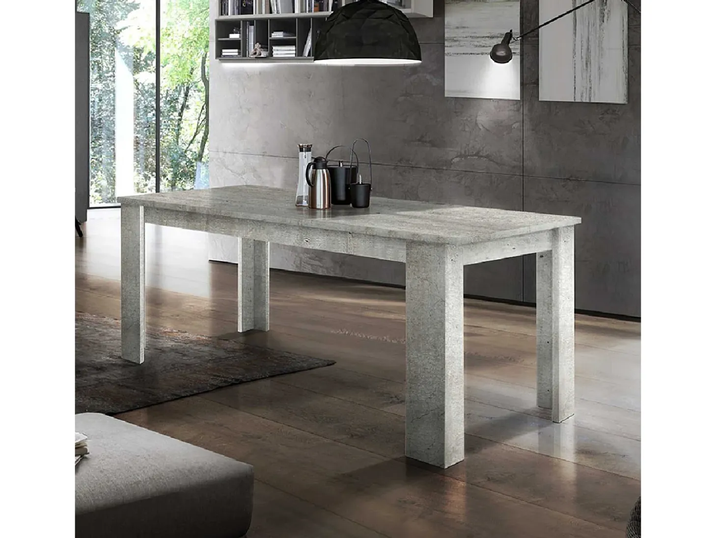 Mesa de comedor extensible moderna 140-190 x 90 cm Jesi Gris