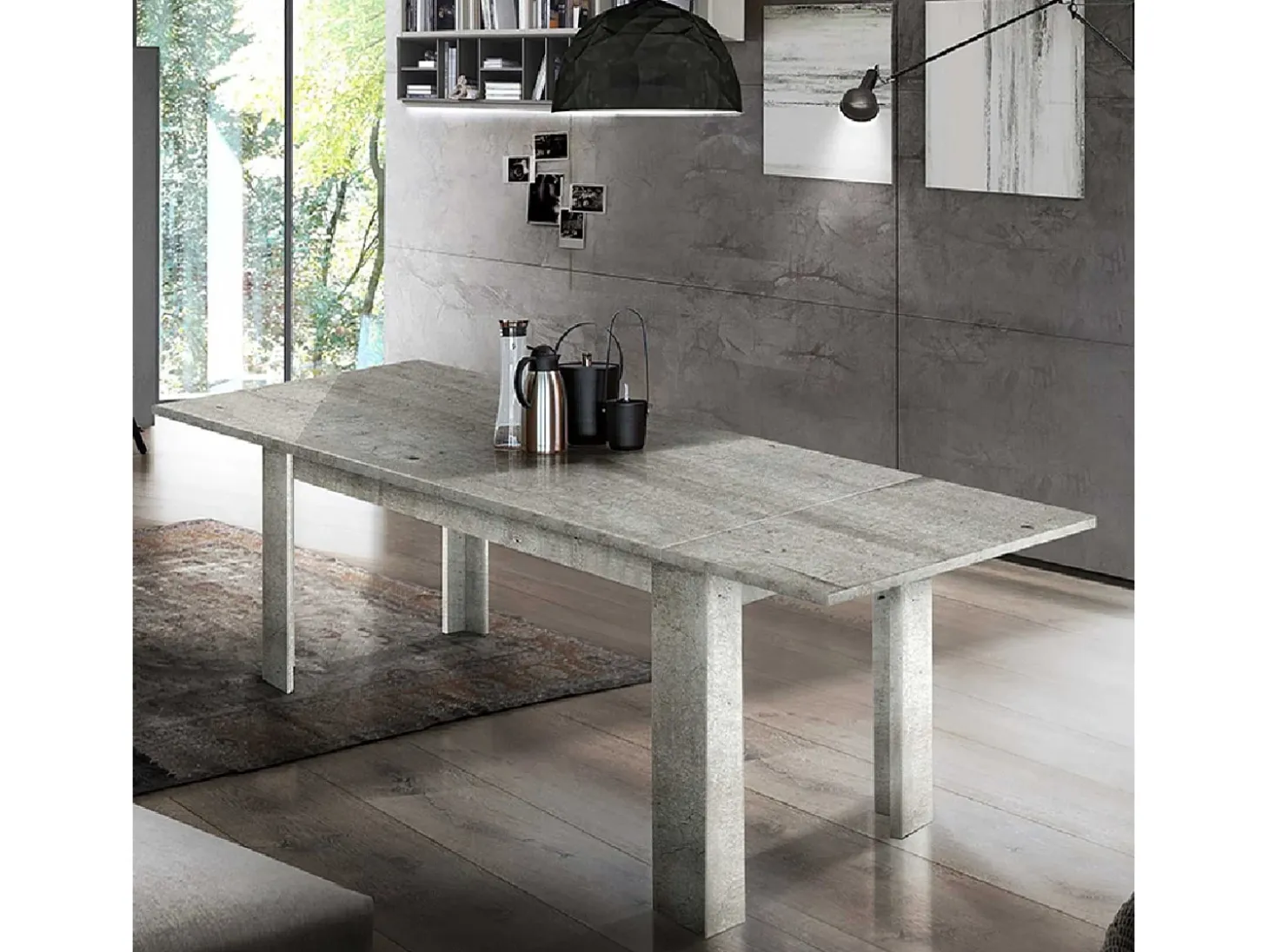 Mesa de comedor extensible moderna 140-190 x 90 cm Jesi Gris