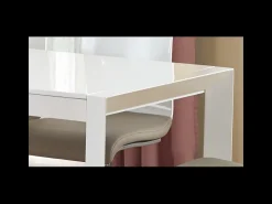Mesa de comedor extensible Mike lacada en blanco - 130cm / 250cm