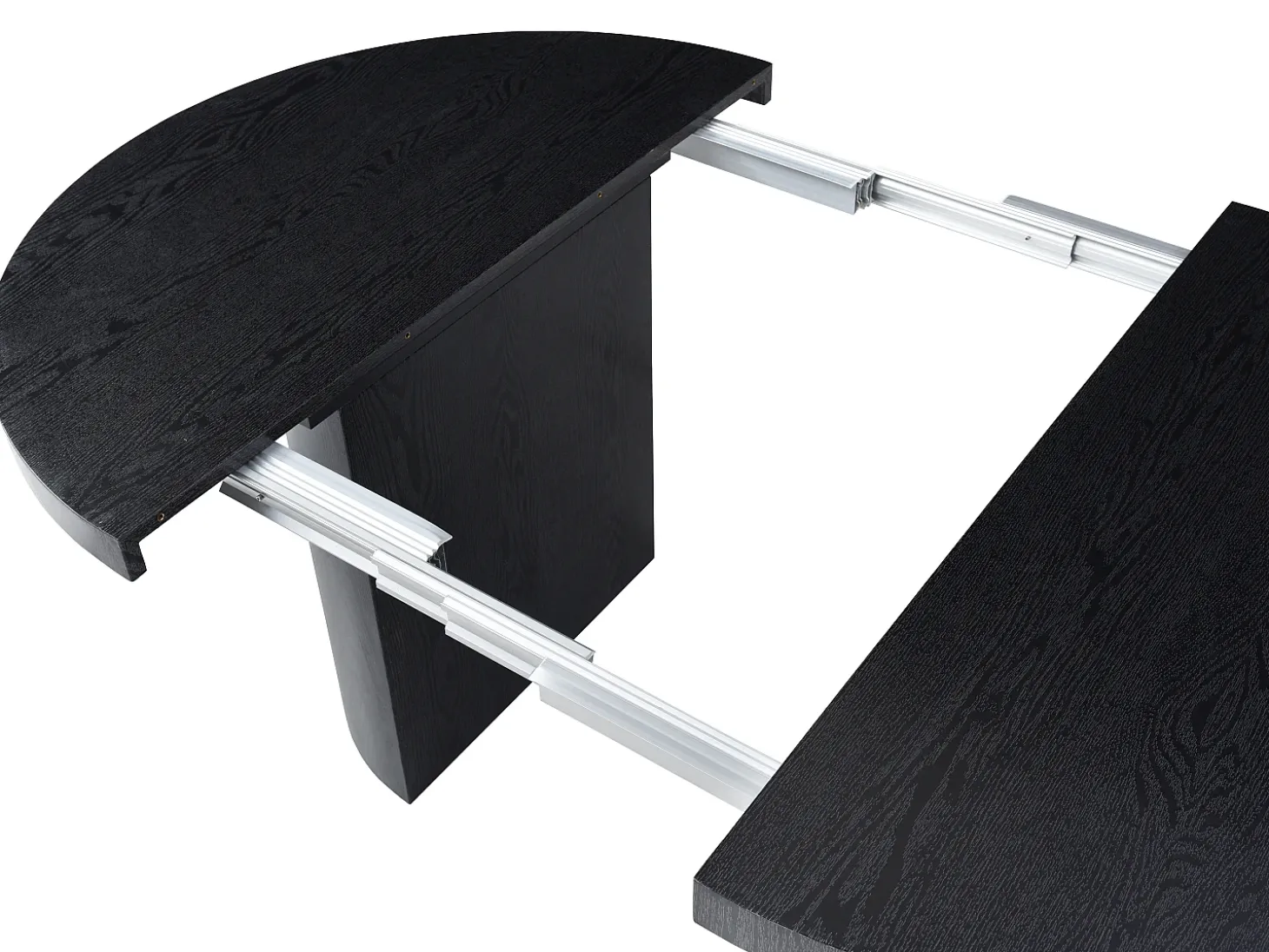 Mesa de comedor extensible 4 a 12 personas de MDF - Negro - SIDRINA