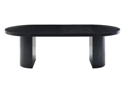 Mesa de comedor extensible 4 a 12 personas de MDF - Negro - SIDRINA