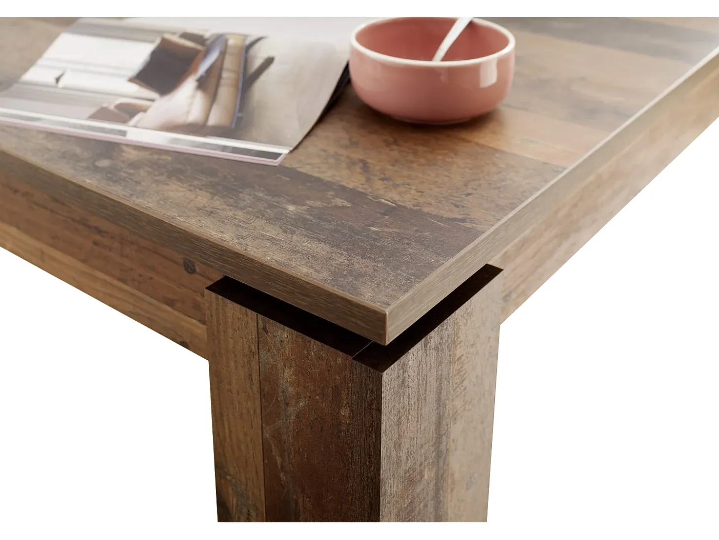 Mesa de comedor extensible 160/200 cm roble rústico Koryne