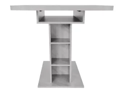 Mesa de comedor extensible con almacenaje, rectangular, moderna, ahorra espacio, aspecto hormigón.